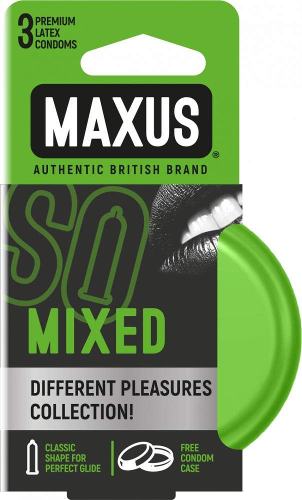 Презервативы ассорти "Maxus Mixed" в жестяном футляре, 3шт 